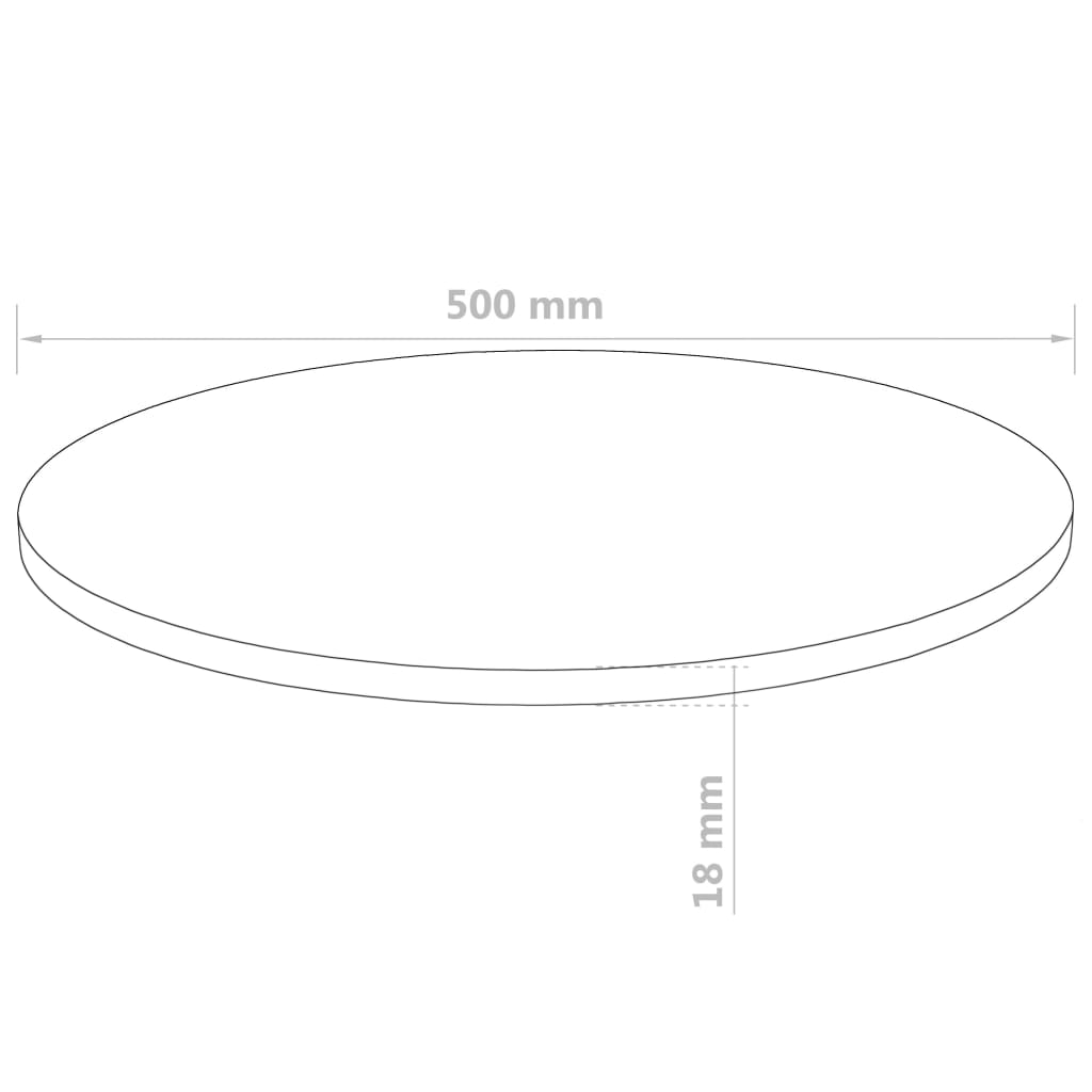 vidaXL Ploča za stol od MDF-a okrugla 500 x 18 mm