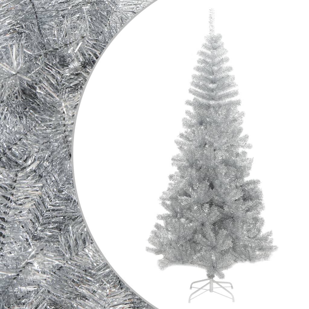vidaXL Umjetno božićno drvce sa stalkom srebrno 180 cm PET
