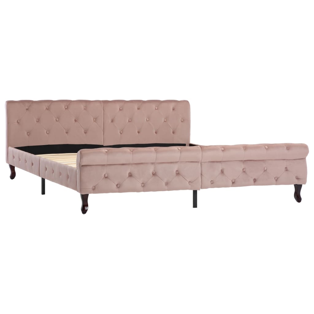 vidaXL Okvir za krevet ružičasti baršunasti 180 x 200 cm