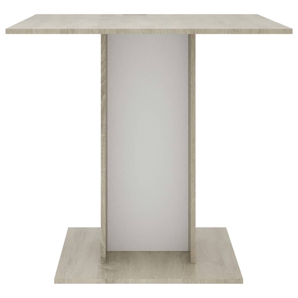 vidaXL Blagovaonski stol bijeli i boja hrasta 80x80x75 cm od iverice