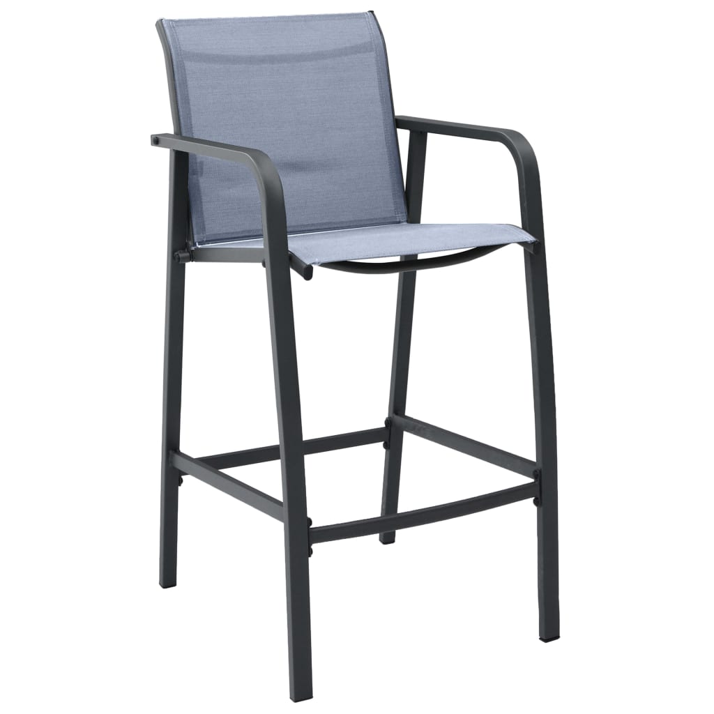 vidaXL Vrtne barske stolice 2 kom sive od tekstilena