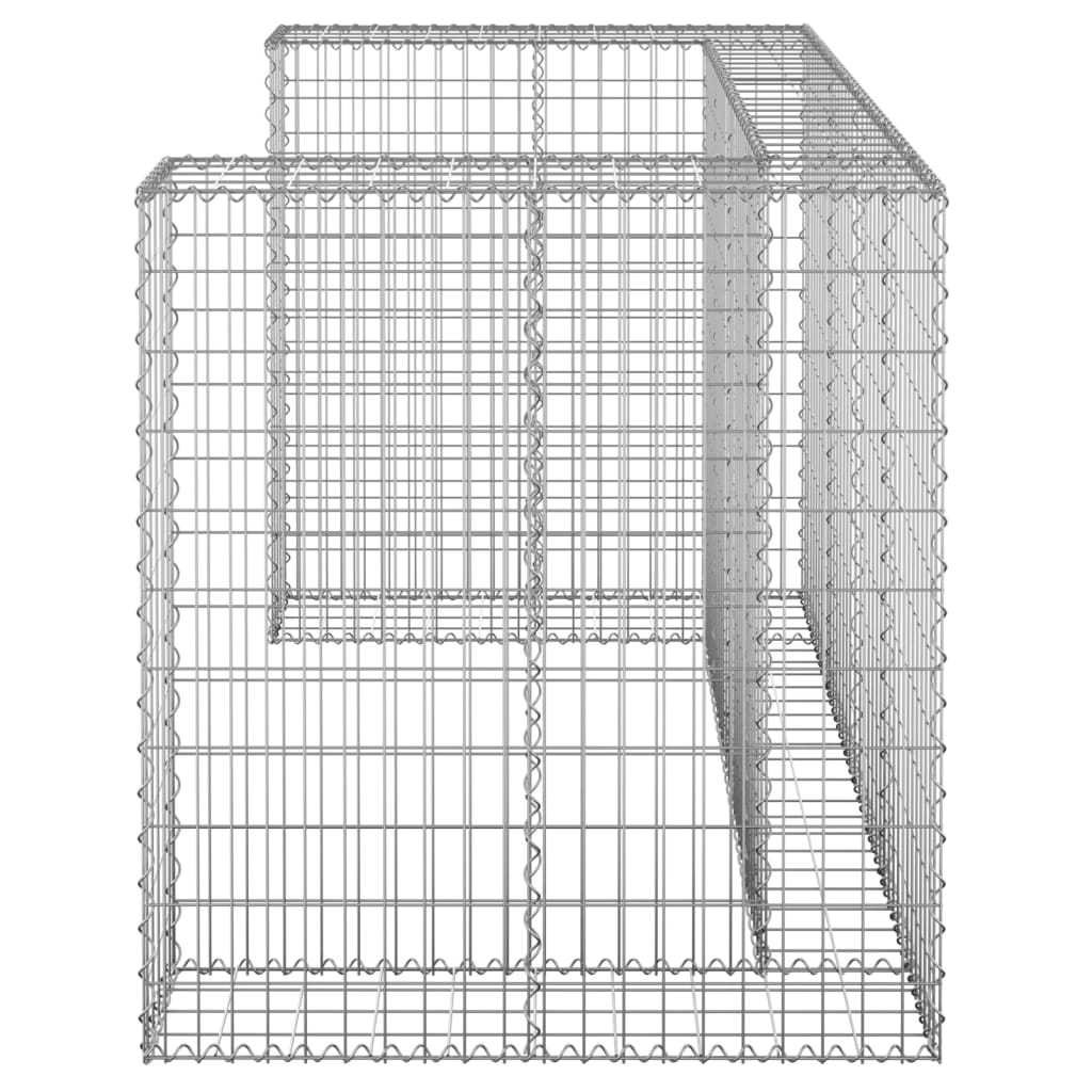 vidaXL Gabionski zid za kante od pocinčanog čelika 180 x 100 x 110 cm