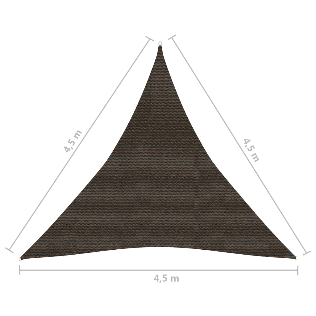 vidaXL Jedro za zaštitu od sunca 160 g/m² smeđe 4,5 x 4,5 x 4,5 m HDPE