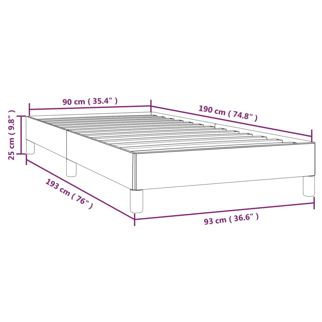vidaXL Okvir za krevet svjetlosivi 90x190 cm od tkanine