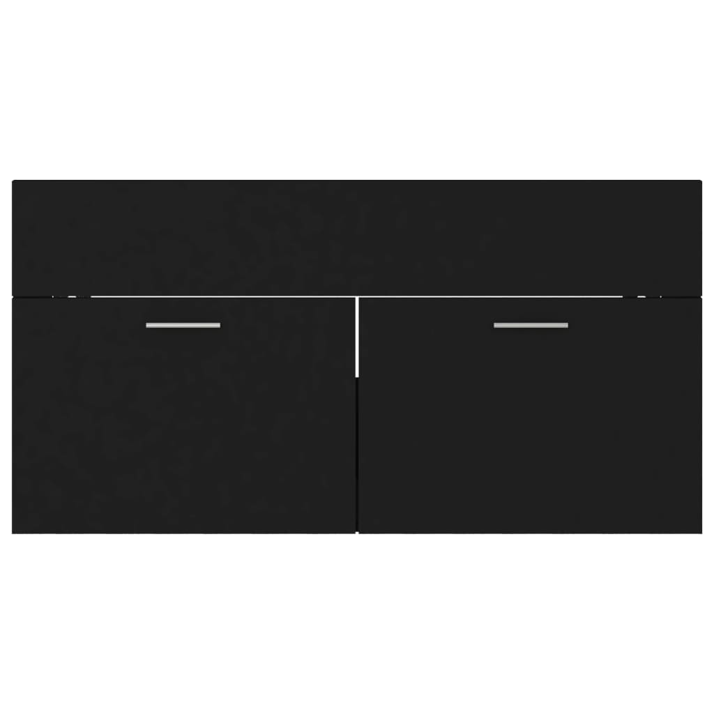 vidaXL 2-dijelni set kupaonskog namještaja od iverice crni