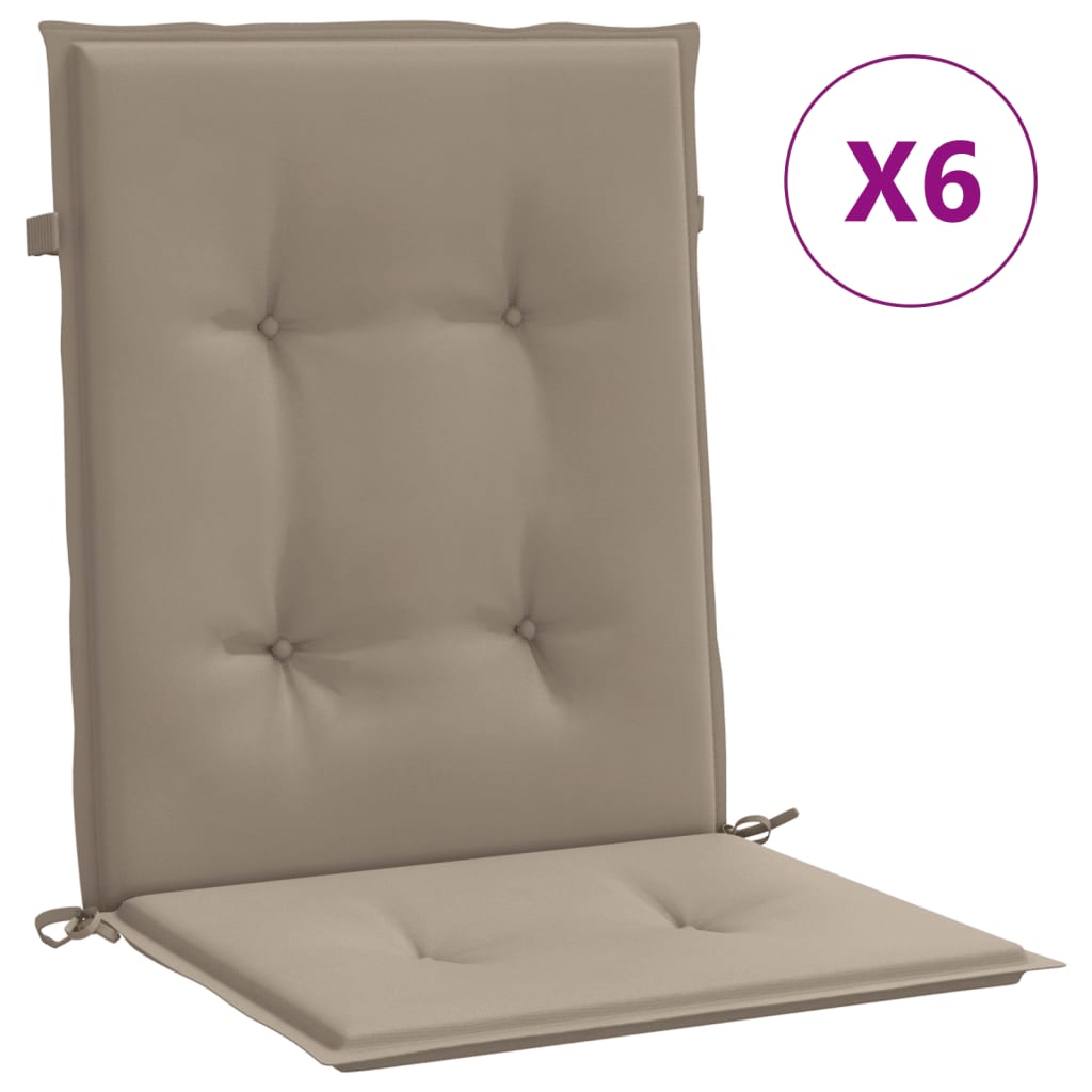 vidaXL Jastuci za vrtne stolice 6 kom smeđesivi 100x50x3 cm od tkanine