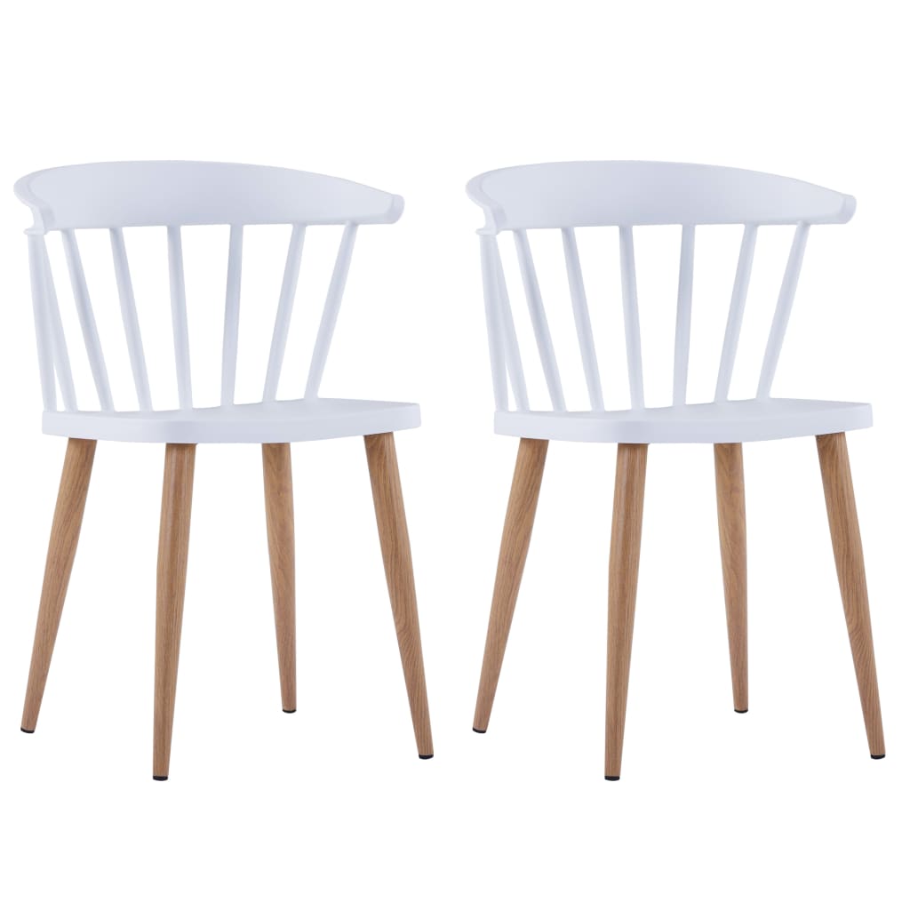 vidaXL Blagovaonske stolice 2 kom bijele plastične