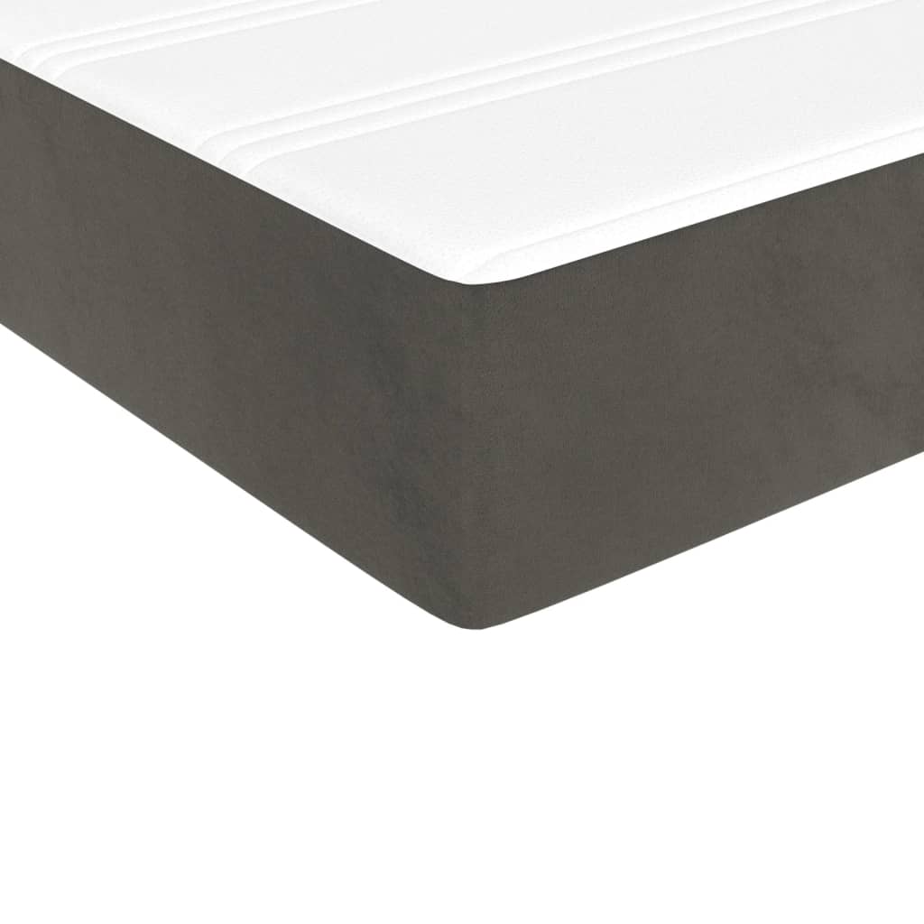 vidaXL Box spring krevet s madracem tamnosivi 80 x 200 cm baršunasti
