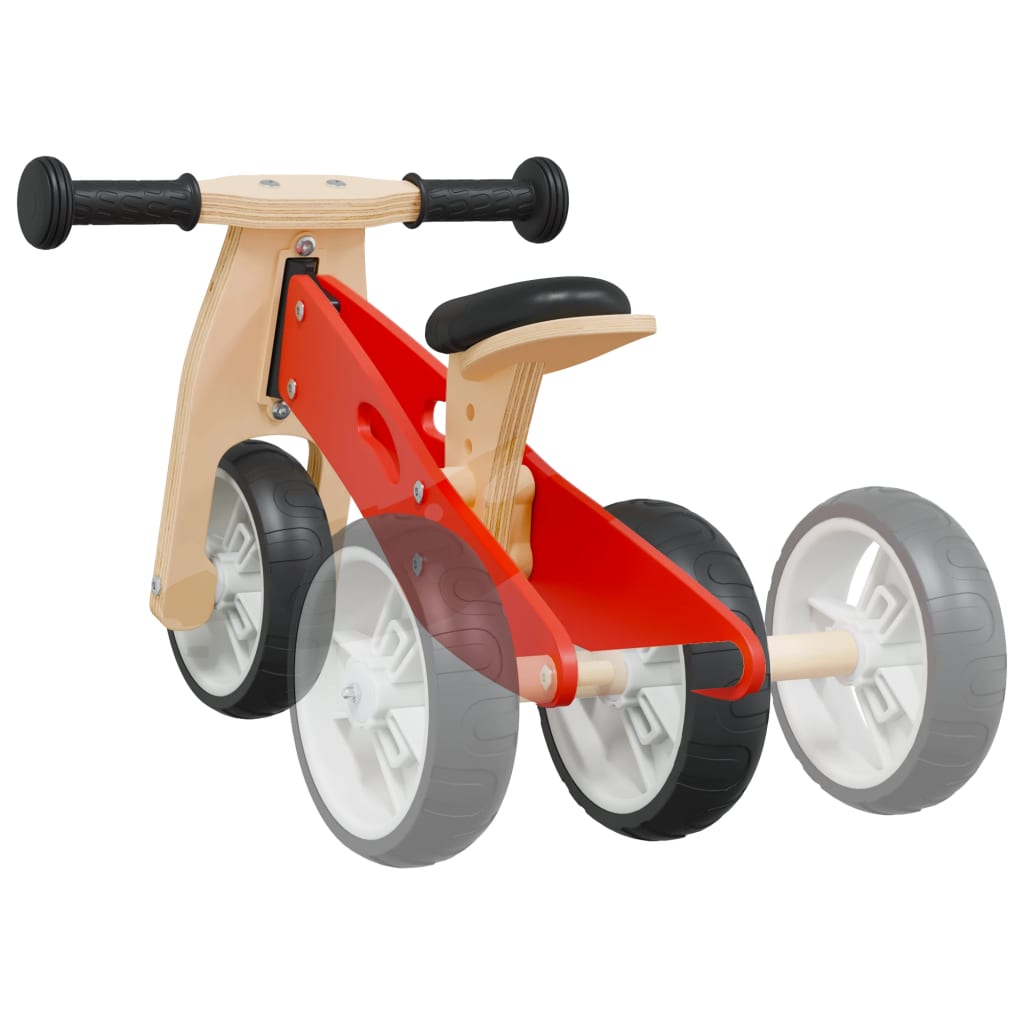 vidaXL Dječji bicikl za ravnotežu 2-u-1 crveni