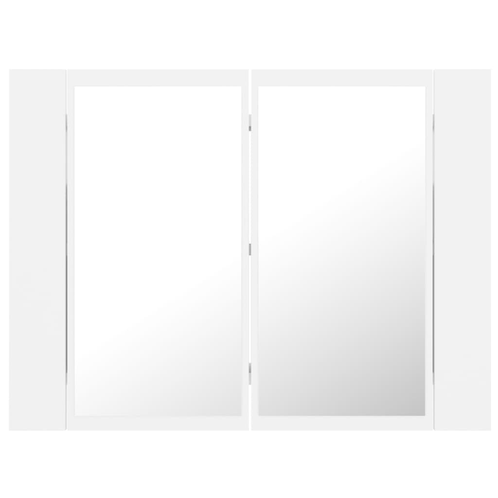 vidaXL LED kupaonski ormarić s ogledalom bijeli 60x12x45 cm akrilni
