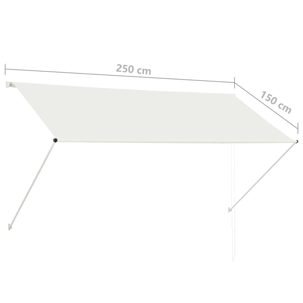 vidaXL Tenda na uvlačenje 250 x 150 cm krem