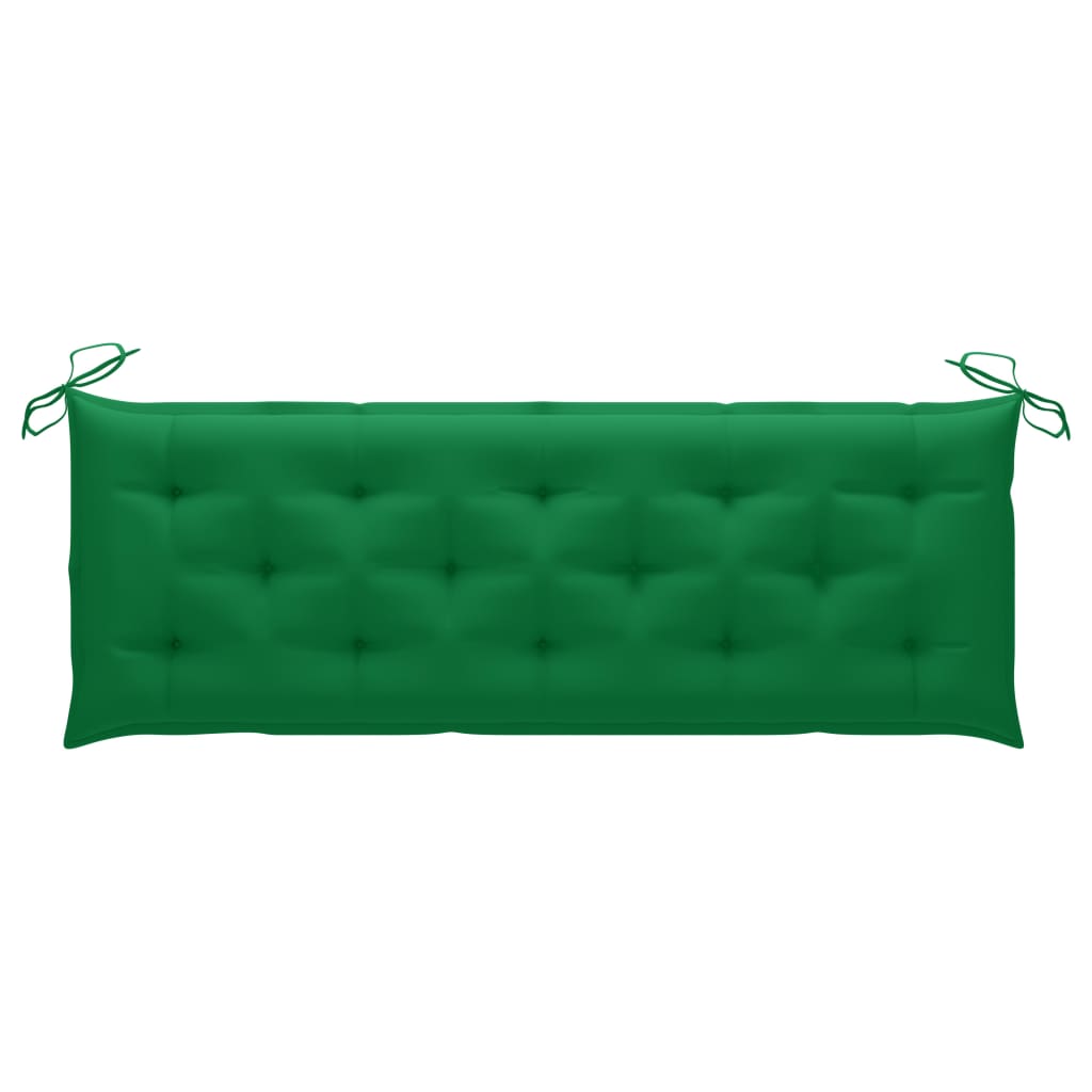 vidaXL Klupa Batavia sa zelenim jastukom 150 cm od masivne tikovine