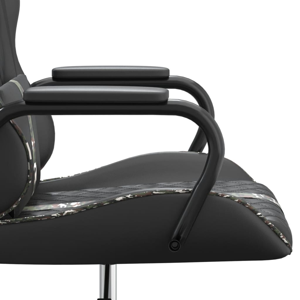 vidaXL Masažna igraća stolica maskirna i crna od umjetne kože