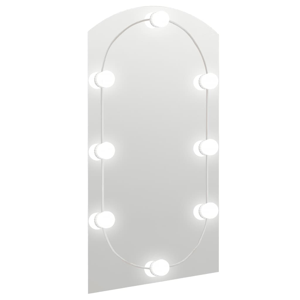 vidaXL Ogledalo s LED svjetlima 90 x 45 cm stakleno u obliku luka