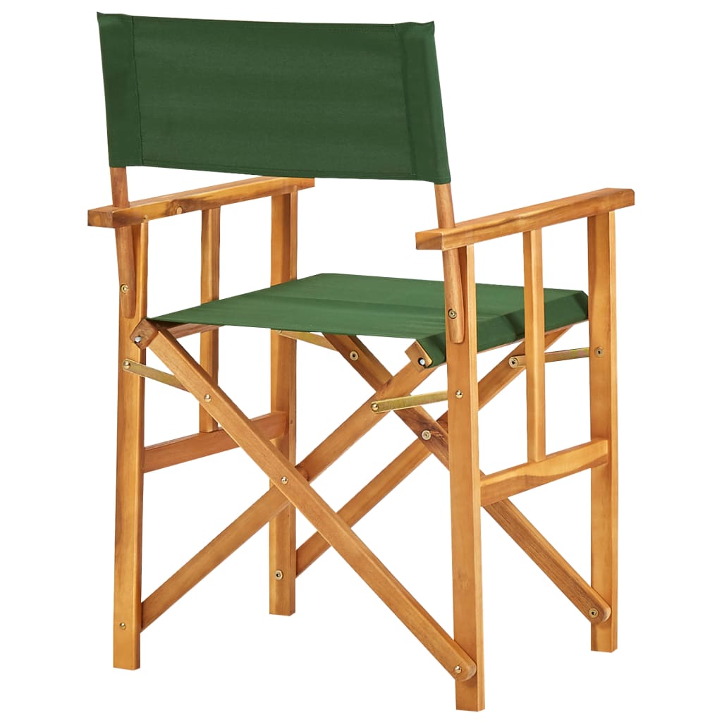 vidaXL Redateljska stolica od masivnog bagremovog drva zelena