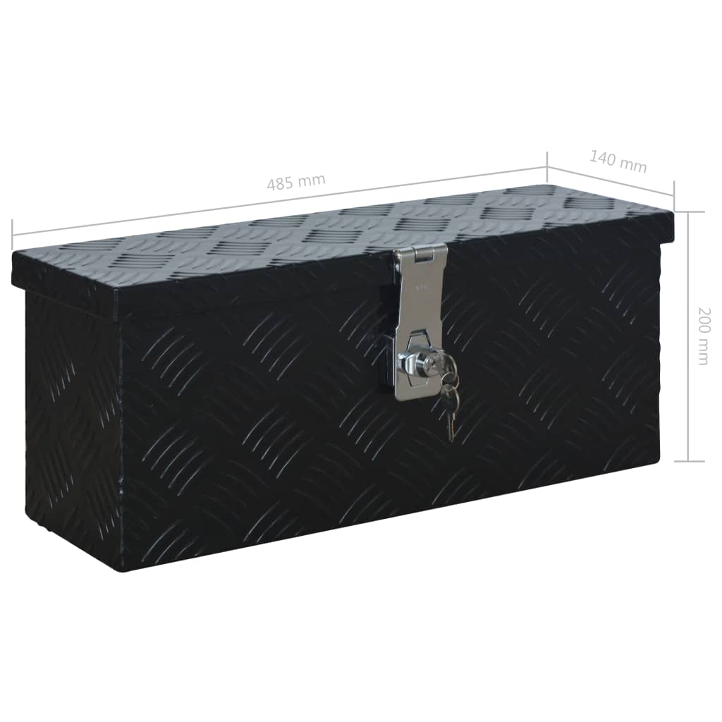 vidaXL Aluminijska kutija 485 x 140 x 200 mm crna
