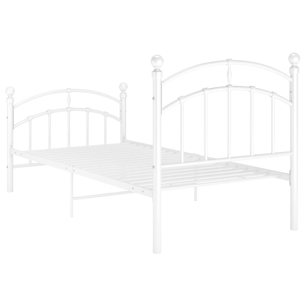 vidaXL Okvir za krevet bijeli metalni 90 x 200 cm