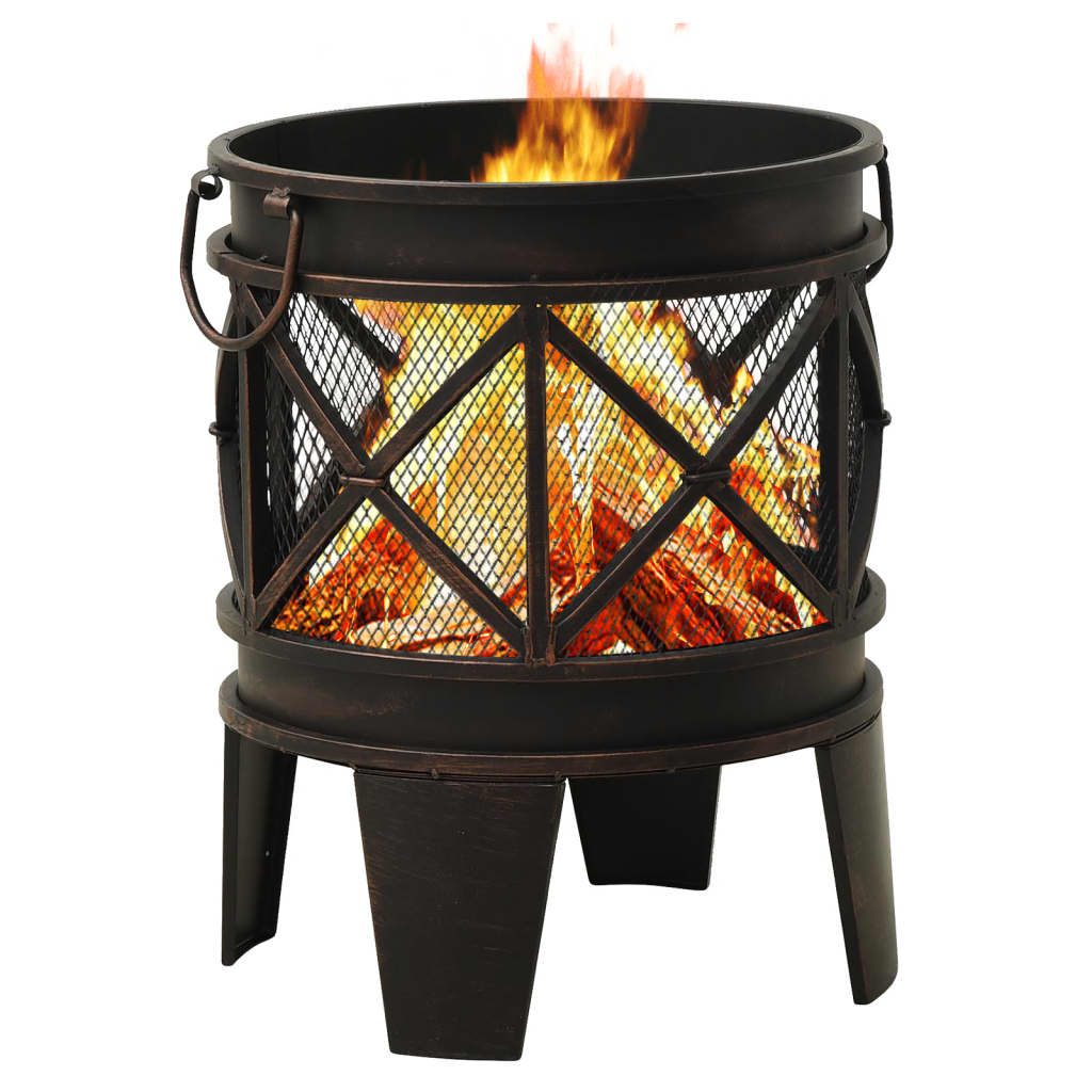 vidaXL Rustična posuda za vatru sa žaračem Φ 42 x 54 cm čelična