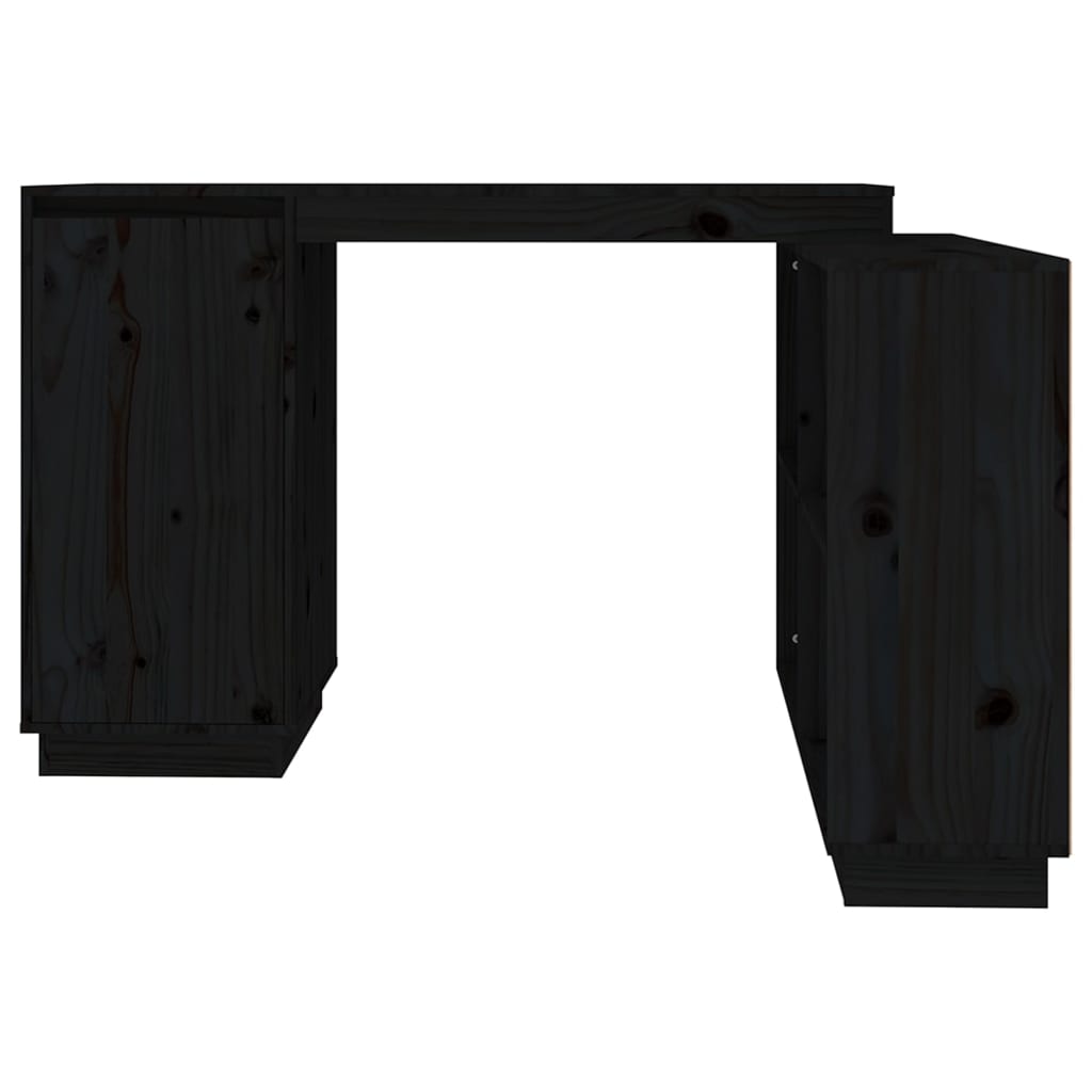 vidaXL Radni stol crni 110 x 50 x 75 cm od masivne borovine