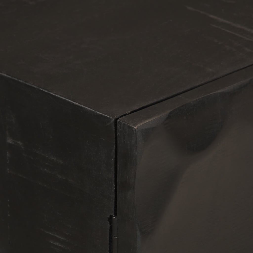 vidaXL Komoda crna 55 x 30 x 76 cm od masivnog drva manga i željeza