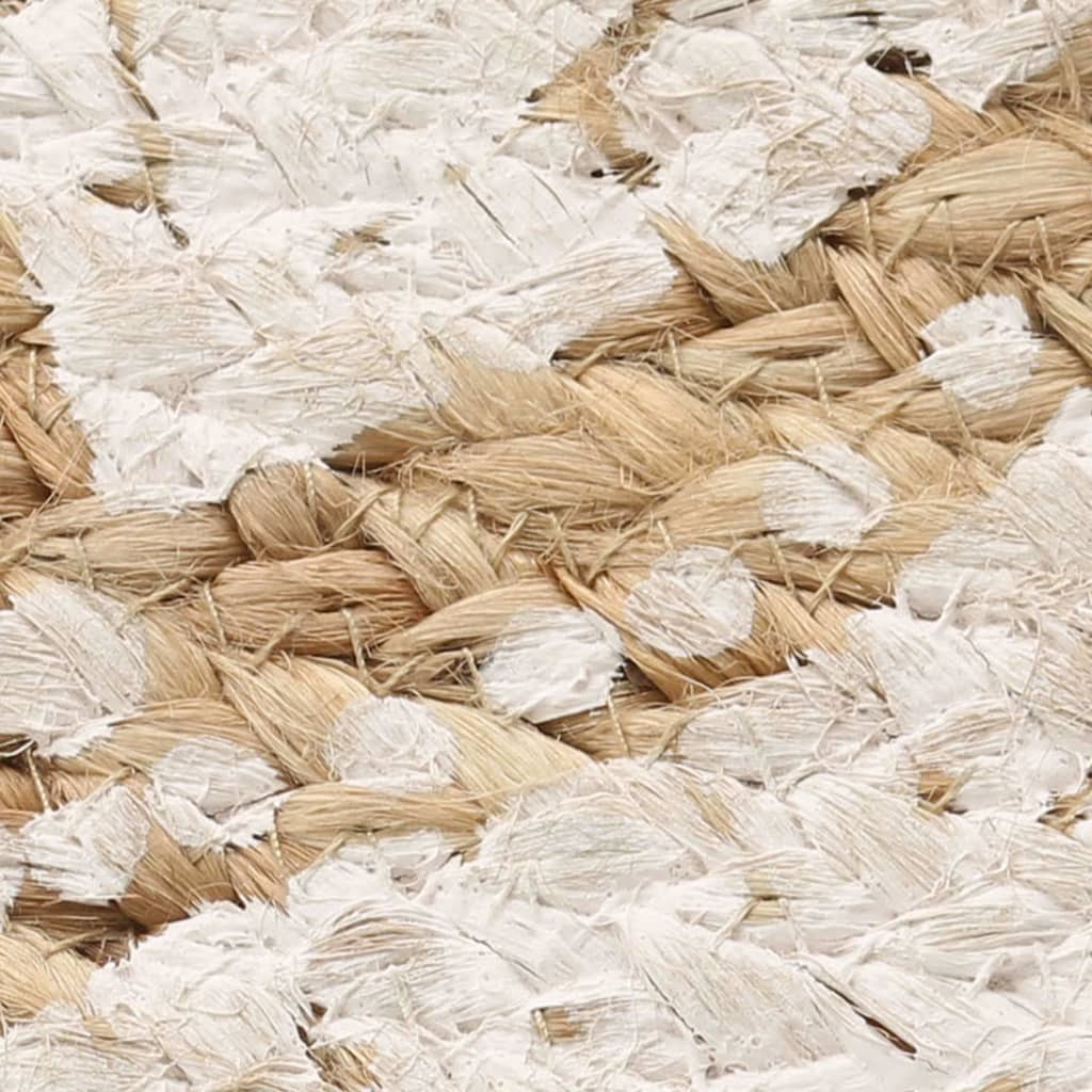 vidaXL Ukrasni pleteni tepih od jute s uzorkom 240 cm okrugli