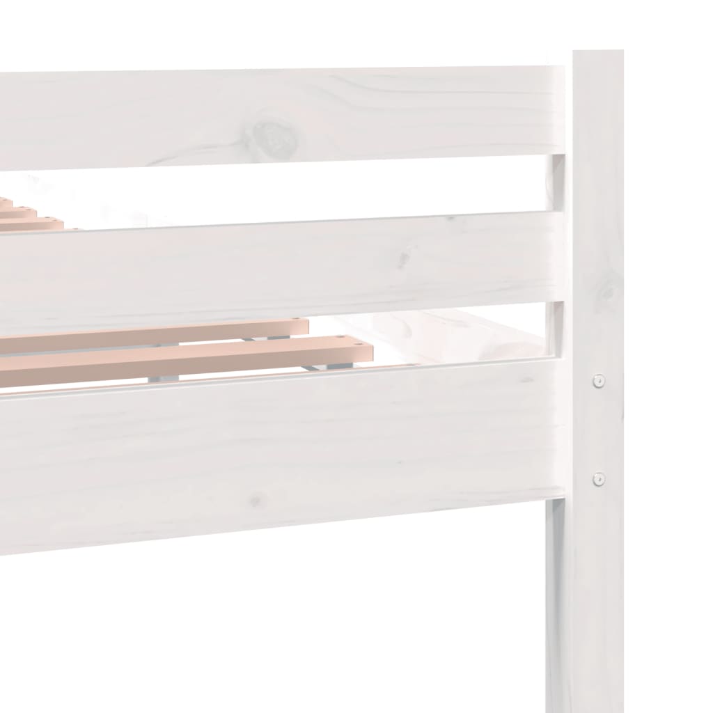 vidaXL Okvir za krevet od masivnog drva bijeli 140 x 200 cm