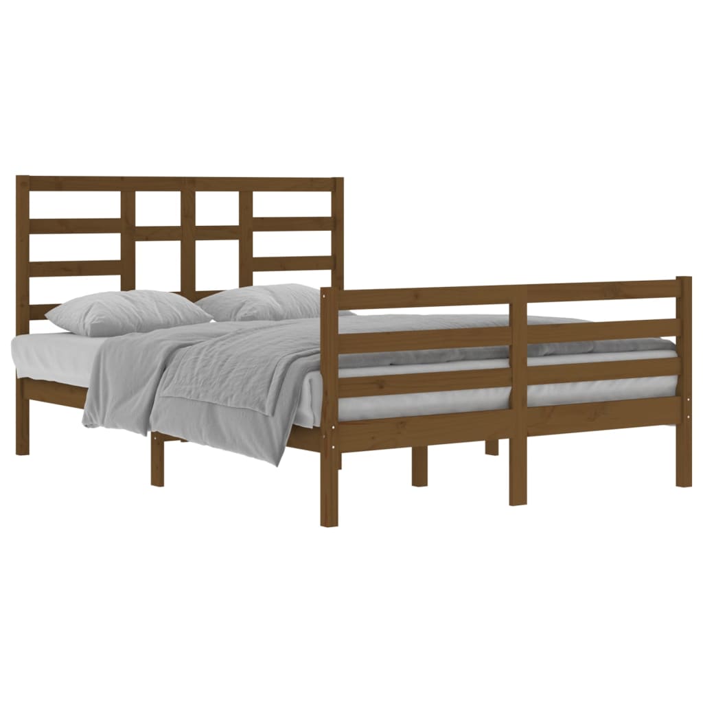 vidaXL Okvir za krevet od masivnog drva smeđa boja meda 140 x 200 cm
