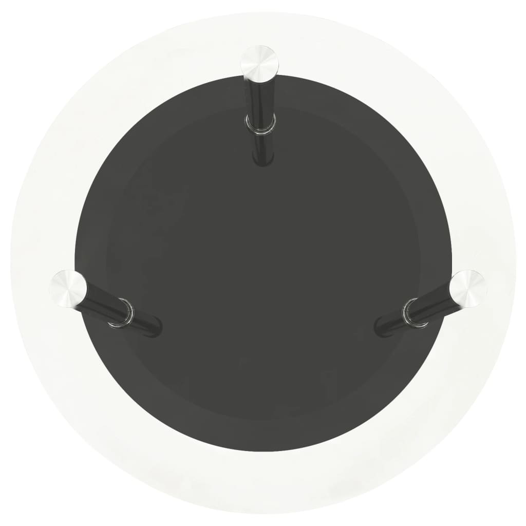 vidaXL Bočni stolić s 2 razine prozirni i crni 38 cm kaljeno staklo