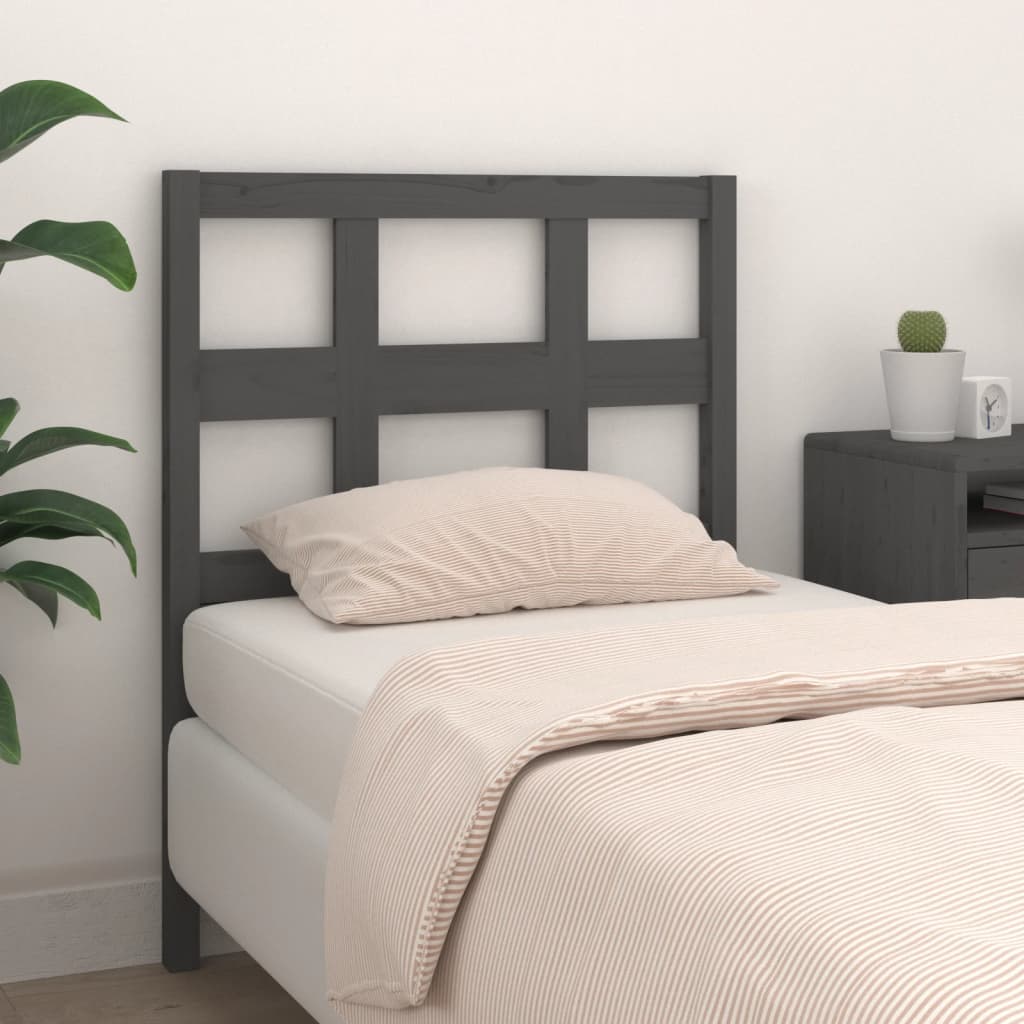 vidaXL Uzglavlje za krevet sivo 105,5 x 4 x 100 cm od masivne borovine