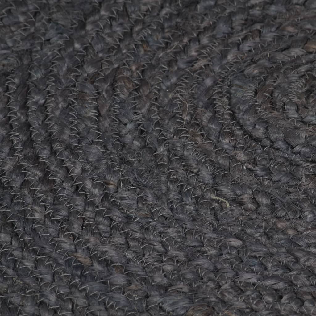 vidaXL Ručno rađeni tepih od jute okrugli 240 cm tamnosivi