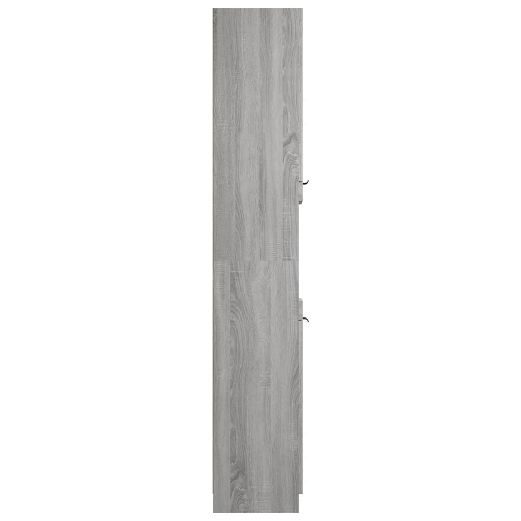 vidaXL Kupaonski ormarić sivi hrast 32x34x188,5 cm konstruirano drvo