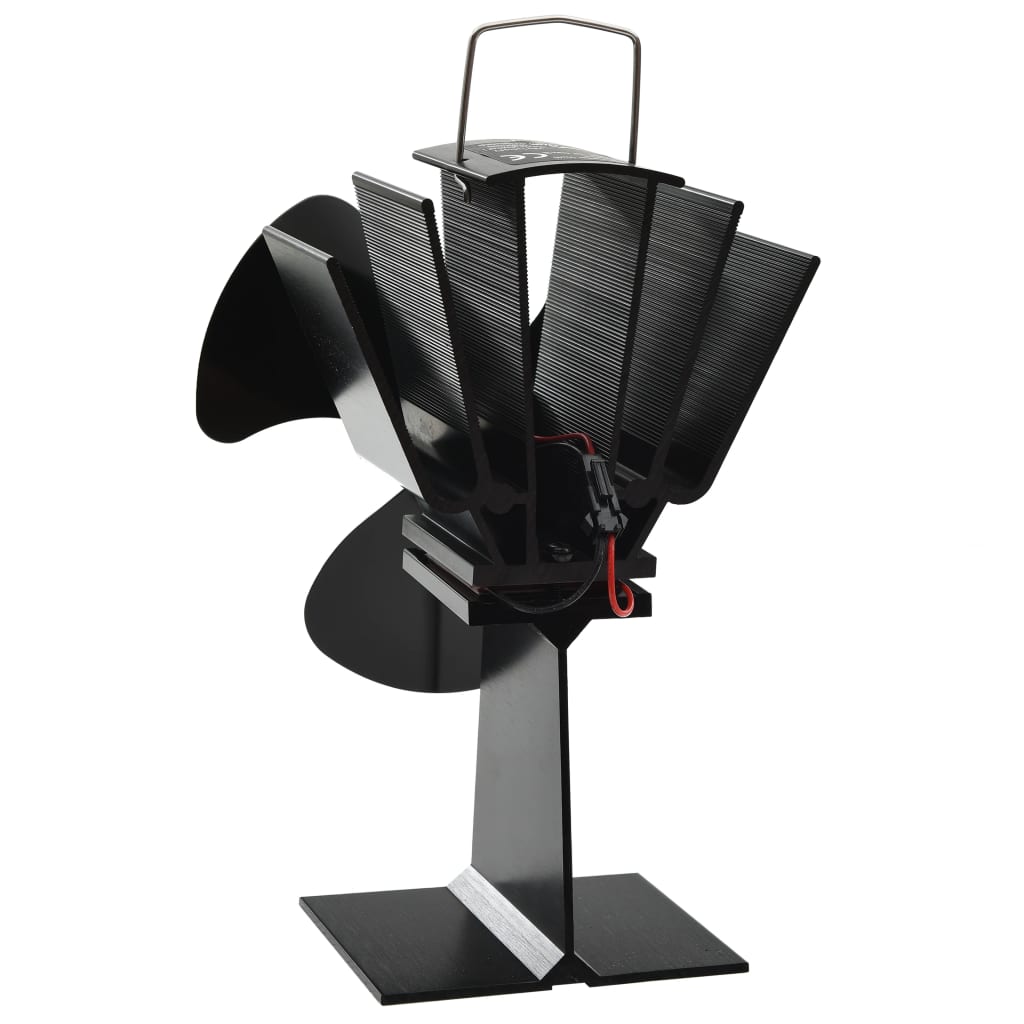 vidaXL Ventilator za peć na toplinski pogon s 3 lopatice crni
