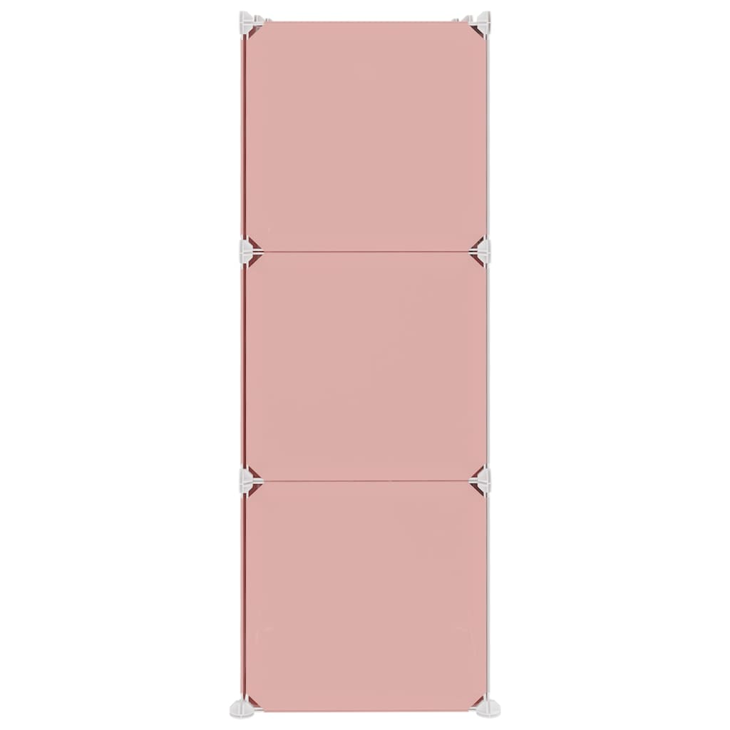 vidaXL Dječji kockasti ormarić za pohranu sa 6 kocka ružičasti PP