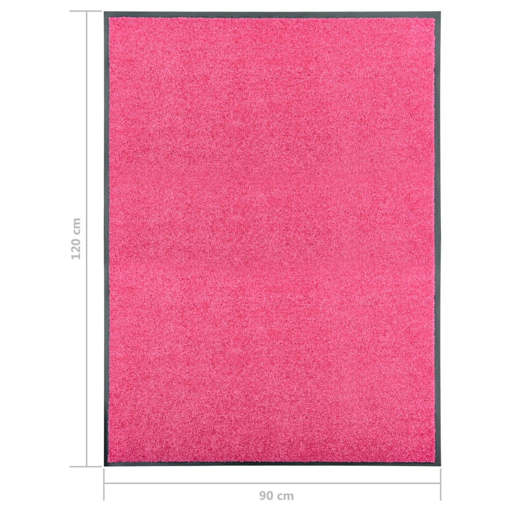 vidaXL Otirač perivi ružičasti 90 x 120 cm