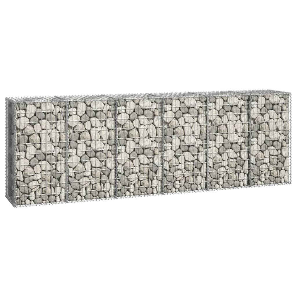 vidaXL Gabionski zid s poklopcima od pocinčanog čelika 300 x 50 x 100 cm
