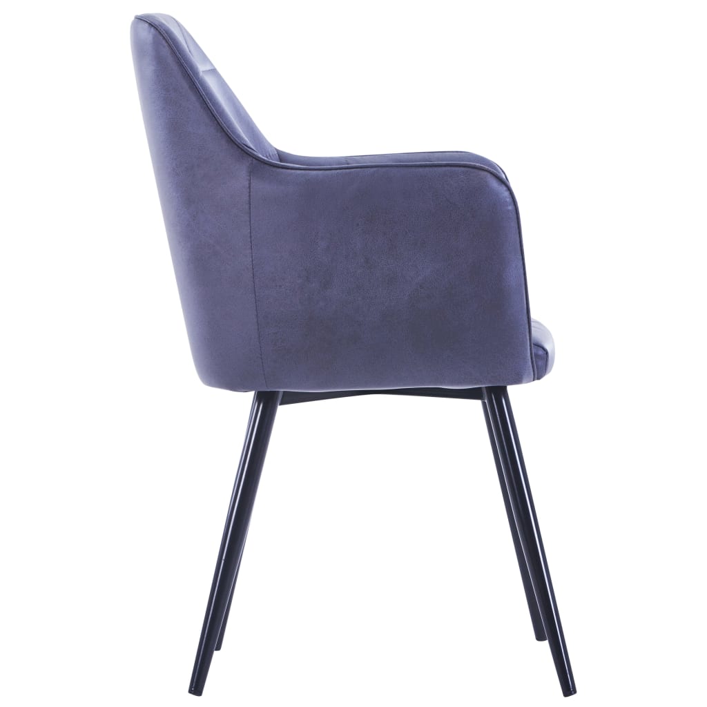 vidaXL Blagovaonske stolice od umjetne brušene kože 6 kom sive
