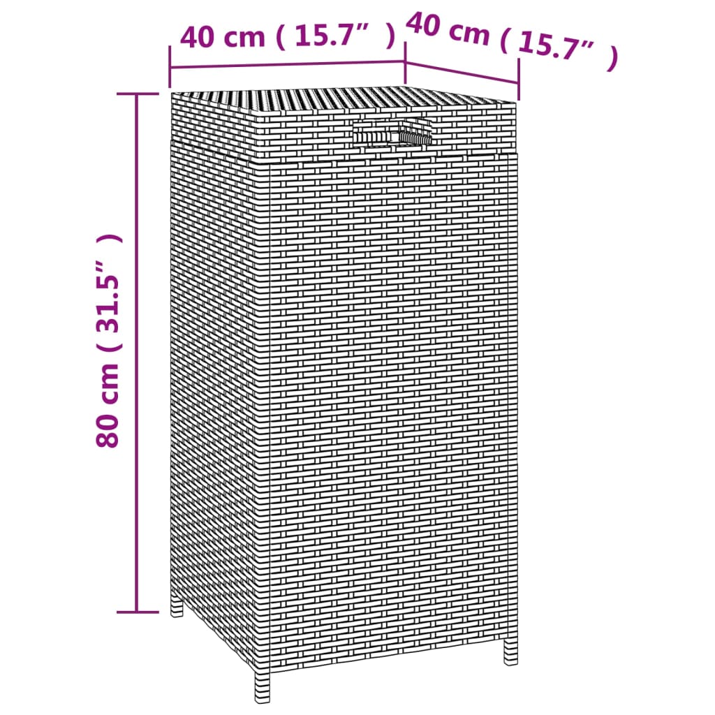 vidaXL Kanta za smeće smeđa 40 x 40 x 80 cm od poliratana