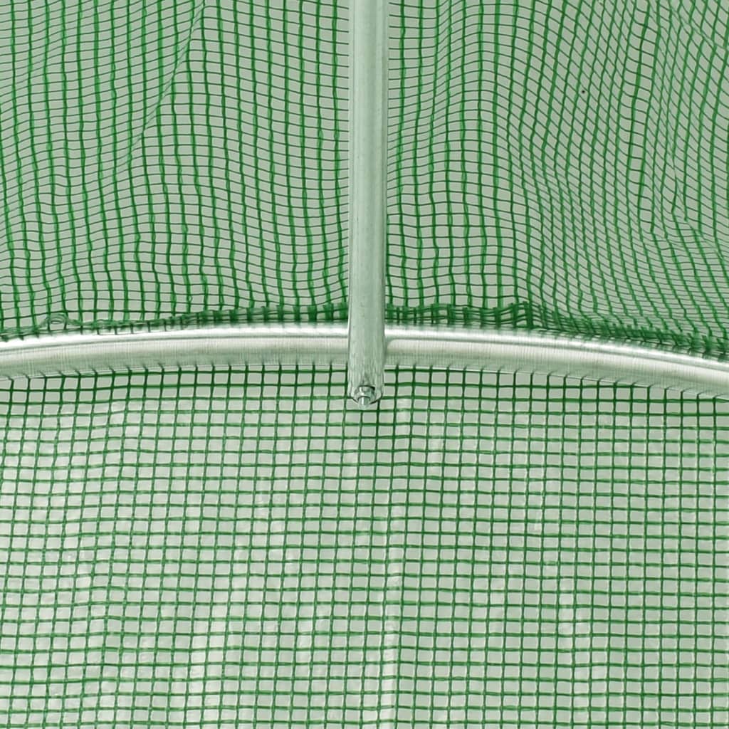vidaXL Plastenik s čeličnim okvirom zeleni 36 m² 6 x 6 x 2,85 m
