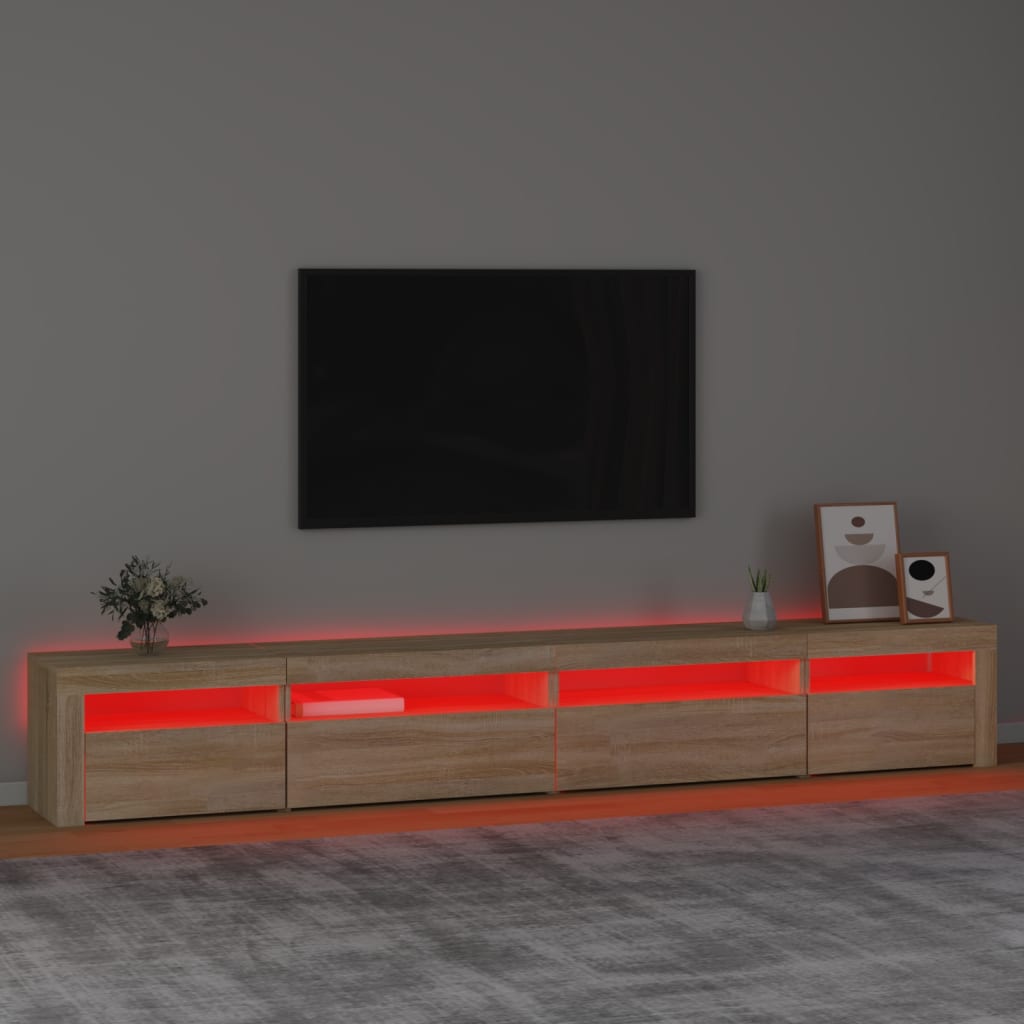 vidaXL TV ormarić s LED svjetlima boja hrasta sonome 270x35x40 cm