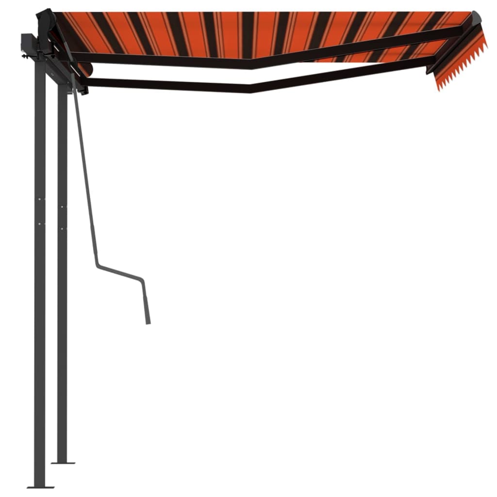 vidaXL Automatska tenda na uvlačenje 3 x 2,5 m narančasto-smeđa