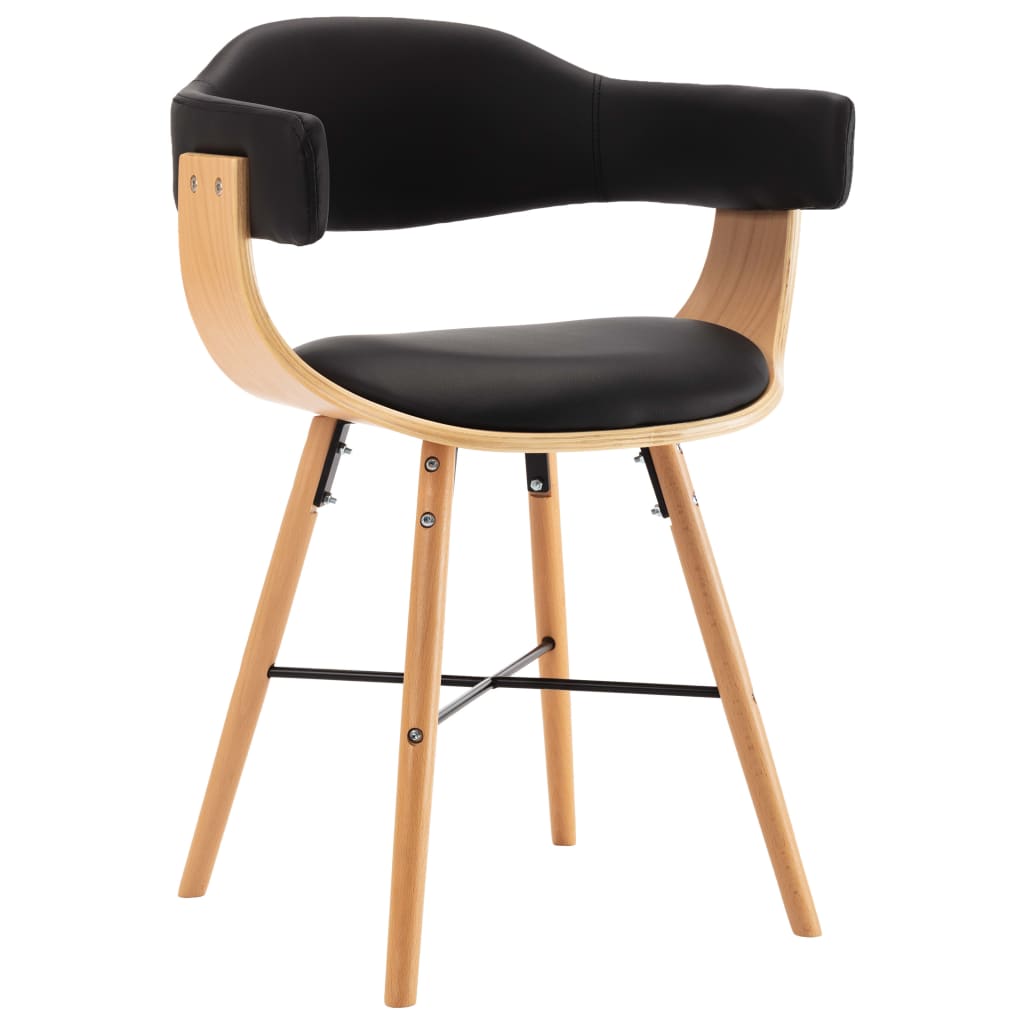 vidaXL Blagovaonske stolice crne 4 kom umjetna koža i savijeno drvo
