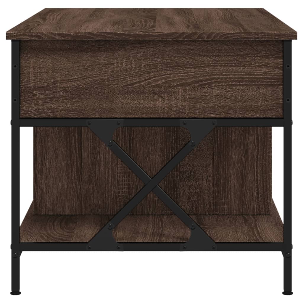 vidaXL Stolić za kavu smeđa boja hrasta 100x55x50 cm od drva i metala