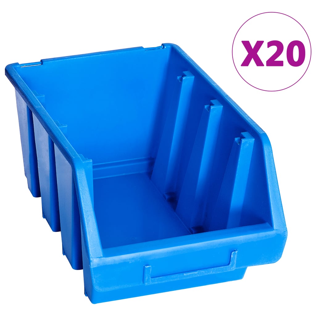 vidaXL Složive kutije za pohranu 20 kom plave plastične