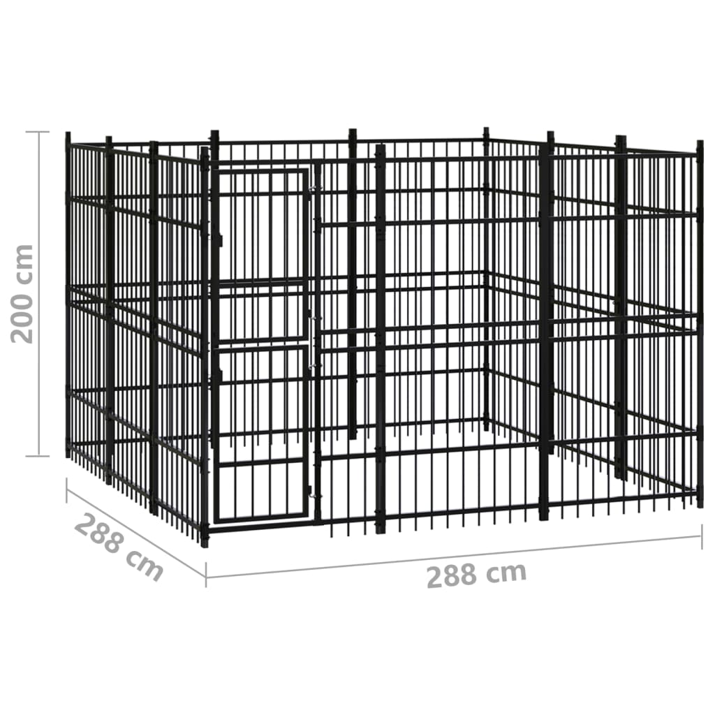 vidaXL Vanjski kavez za pse čelični 8,29 m²