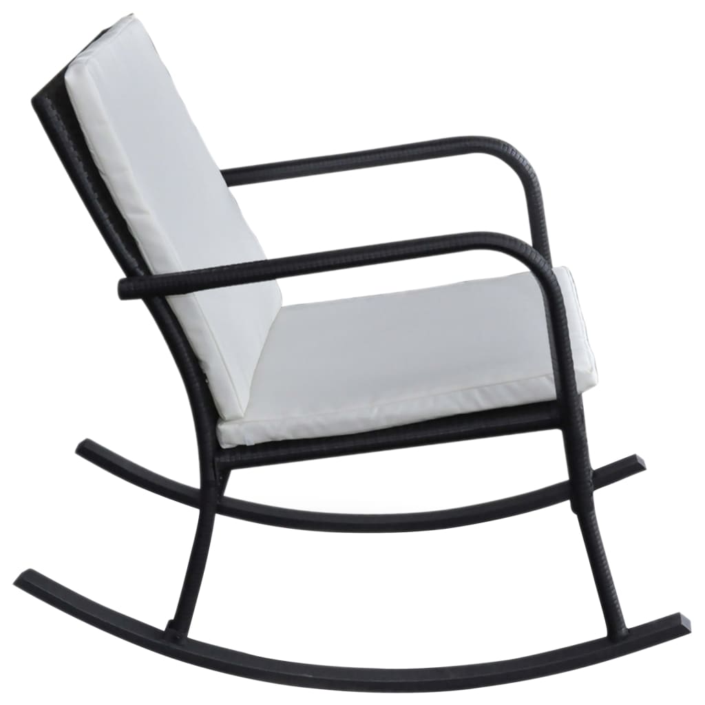 vidaXL Vrtna stolica za ljuljanje od poliratana crna