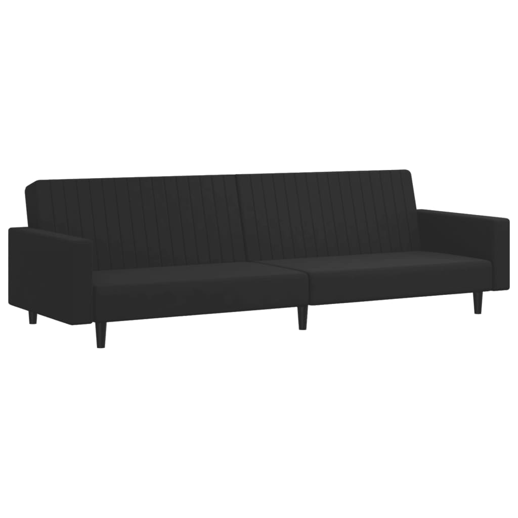 vidaXL 2-dijelni set sofa crni baršunasti