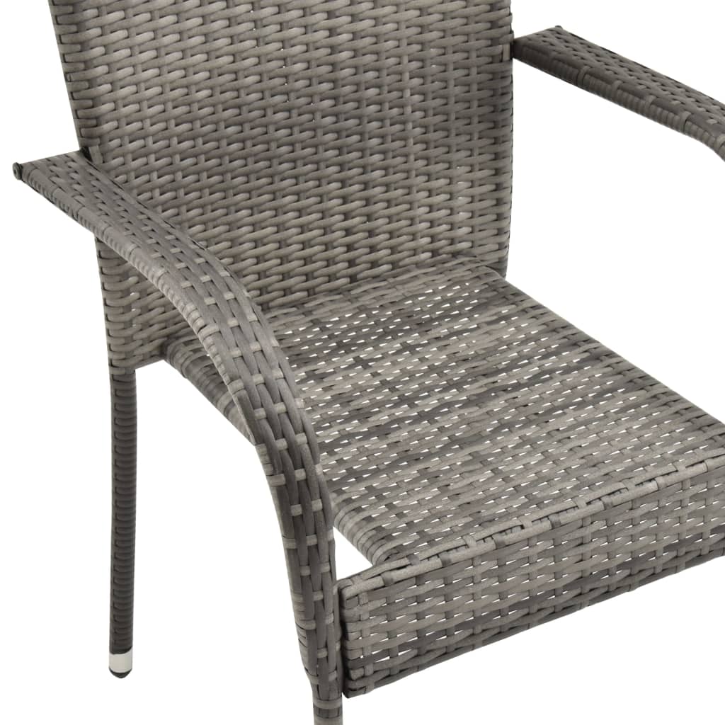 vidaXL Složive vrtne stolice od poliratana 4 kom sive