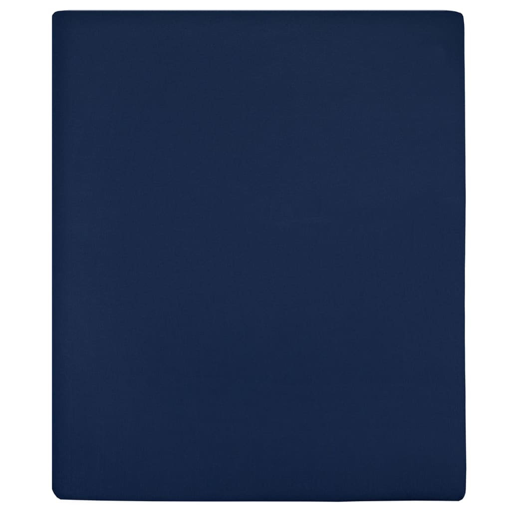 vidaXL Plahta s gumicom od žerseja modra 90x200 cm pamučna