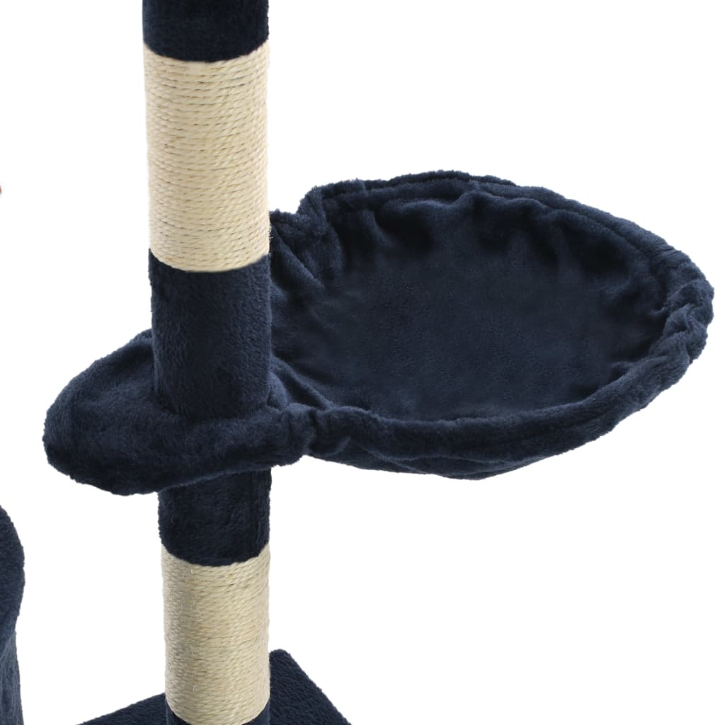 vidaXL Penjalica za mačke sa stupovima za grebanje od sisala 138 cm tamnoplava