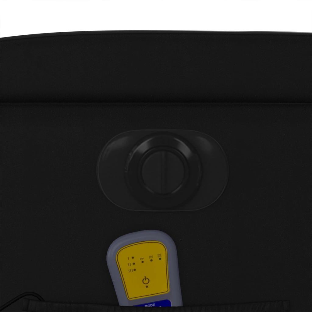 vidaXL Električni masažni naslonjač na podizanje od umjetne kože crni